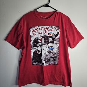 Riot Society Red T-Shirt with Jungle Graphic